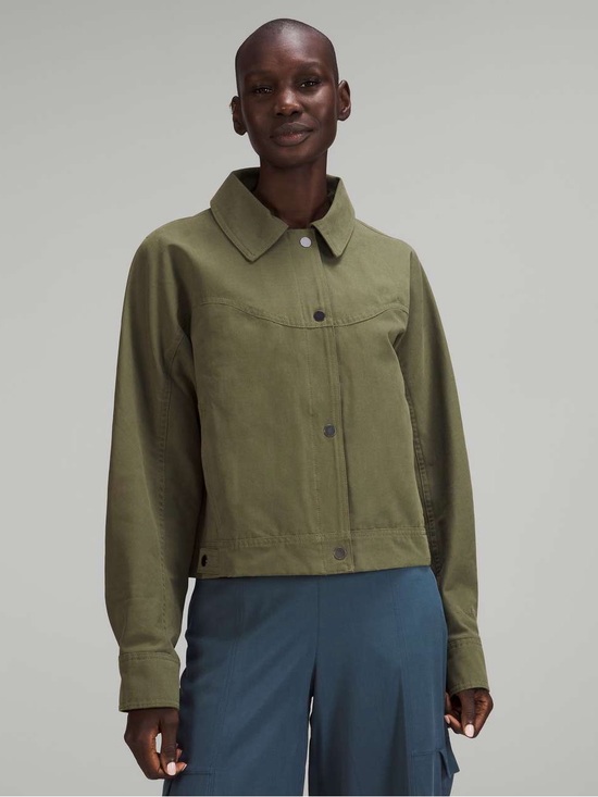 lululemon athletica Jackets & Blazers - NWOT Cotton Shirt Jacket Medium Olive Size 6